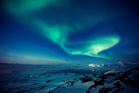 Northern Lights Over Ilulissat Icefjord