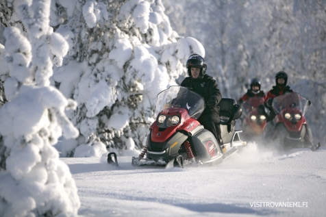 Drive A Snowmobile Through The Snowy Forests