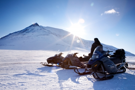 Snowmobile Through Spectacular Landscapes
