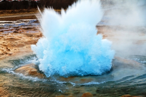 Strokkur Erupting At The Haukadalur Geothermal Area