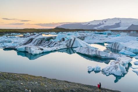 Sunset Over Jökulsárlón Glacier Lagoon 