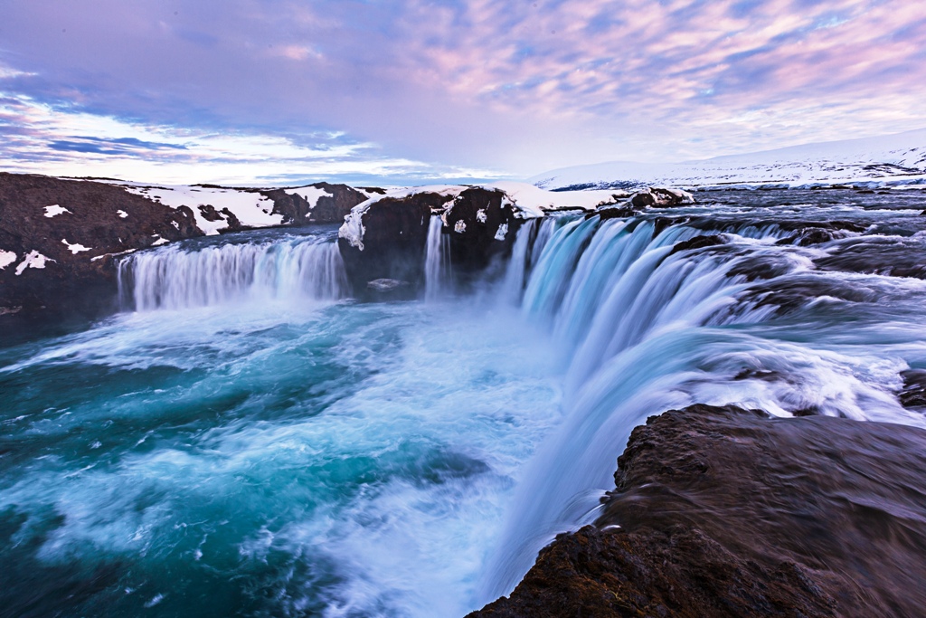 Sunset Over Godafoss Waterfall | Nordic Experience