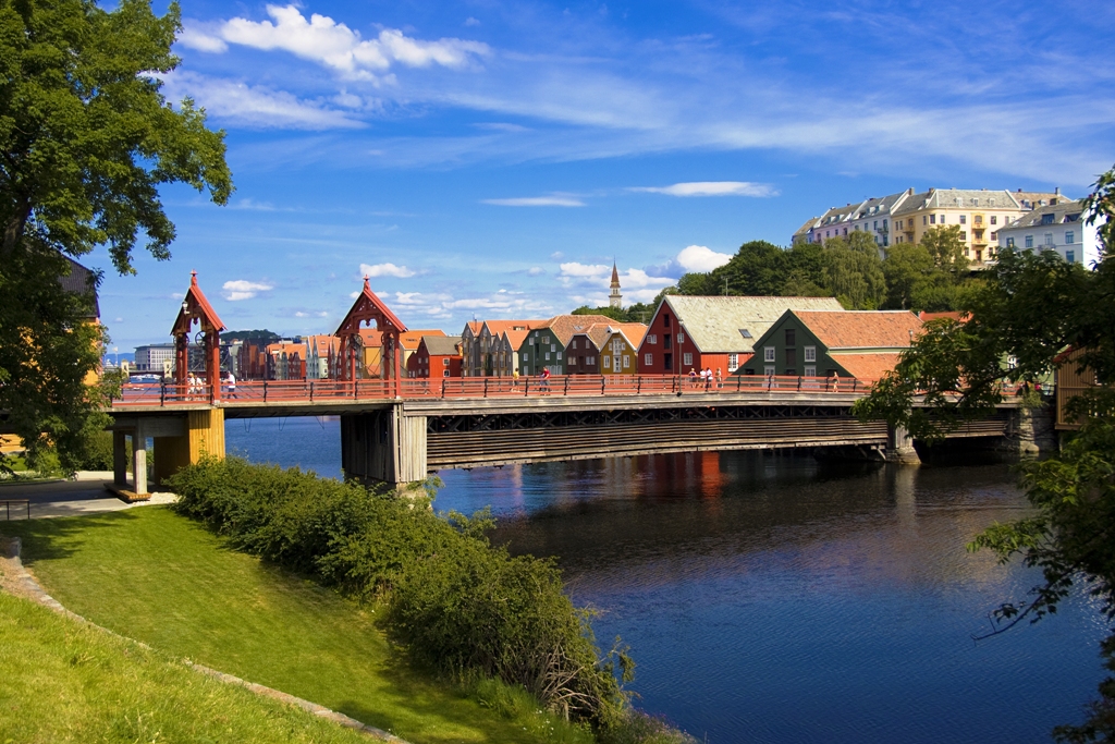 The Old Town Bridge In Trondheim 
